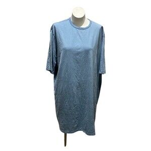 Foundry T-Shirt  Mens Size 3XL Blue Solid Oversized Crew Neck Midi